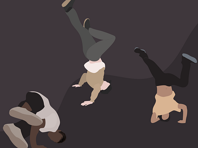 break dancers app art design flat illustration illustrator minimal ui vector web