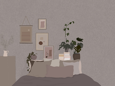 happy place app art bedroom design flat illustration illustrator minimal tumblr vector web