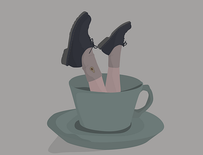 mornings app art coffee coffee cup design flat illustration illustrator minimal morning mornings socks vector web