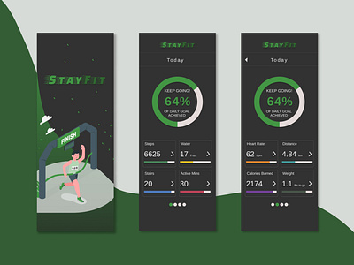 StayFit app app app design art design fitness app flat illustration illustrator minimal ui uiux uiuxdesign ux vector