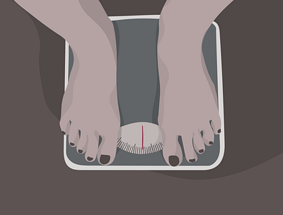 the scale always shows "too much" app art design flat girl illustration illustrator minimal scale ui vector web