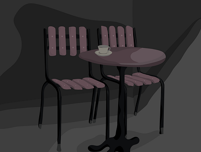gave up waiting app art cafe chairs coffee design flat illustration illustrator minimal ui vector waiting web