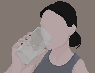 don't forget to hydrate app art design drink flat girl hydration illustration illustrator minimal pastel ui vector water web woman