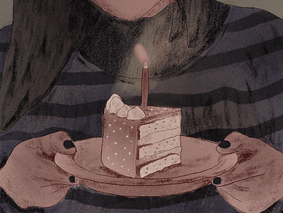I hate my birthday app art birthday birthday cake design flat girl illustration illustrator minimal pastel procreate vector web