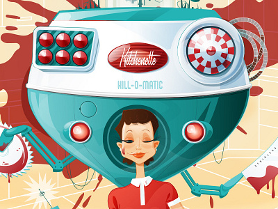 Kitchen Killbot appliance blood gore illustration illustrator killbot kitchen robot vector
