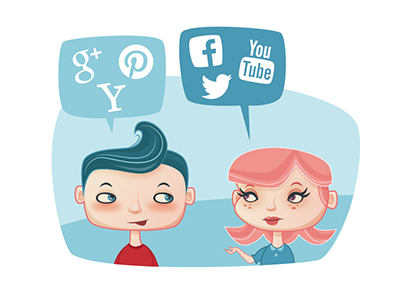 Talkin' 'Bout Social Media blue illustrator pink retro social media vector vintage