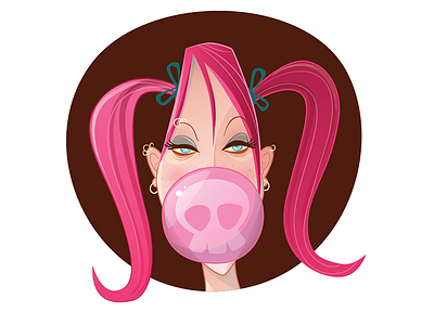 99 Goth Heads #1 girl goth gum pink skull
