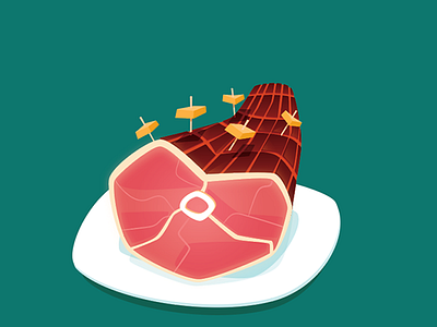 A Ham food ham illustration illustrator pineapple vector