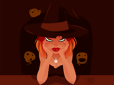 Someone gotta get these ghosts up off me. brown ghost halloween orange red spooky witch