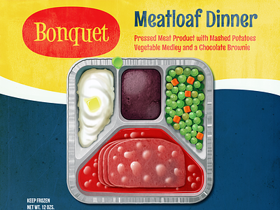 Bonquet 60s dinner foil icon ios retro tacky tv vector vintage