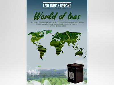 Red tea poster - East India Company redesign brand design brand identity design package design packaging packaging design poster design redesign tea tea packaging