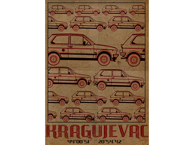 Kragujevac city poster city logo illustration poster poster a day poster art poster challenge poster collection poster design yugo yugo car