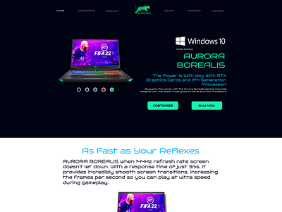 Concept UI Design/Gaming Laptop adobe photoshop creative design figma graphic design logo photo typography ui uidesign webdesign