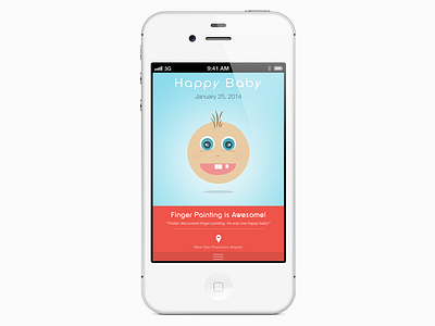 Baby Mood Mobile App app apple baby blue character colorful flat ios mobile mood pink psd