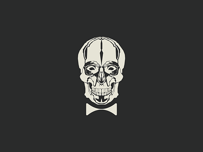Mr Brainless bone illustration minimal skull vector white