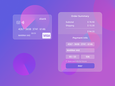 DailyUI :: 002 Credit Card Checkout blur checkout checkout form credit card credit card checkout credit card payment design glass glassmorphic glassmorphism order summary payment form ui web