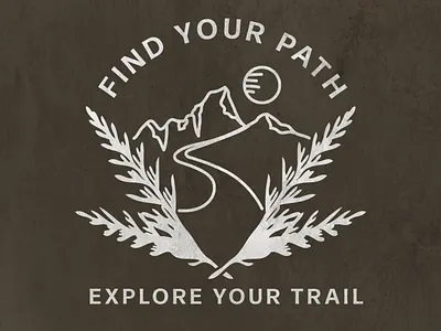 Find Your Path badge design clean clean design high end logo design minimal illustration monoline monoline art monoline badge monoline logo mountains nature illustration nature logo outdoor logo outdoors simple simple design simple logo