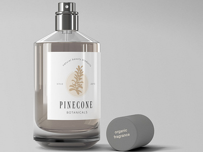 Pinecone Botanicals Label branding branding design clean fragrance label graphic design high end label design logo logo design logo development vector