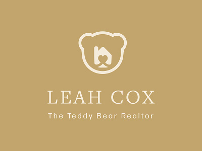 Branding for Leah Cox - The Teddy Bear Realtor bear logo clean logo and branding luxury logo negative space design realtor logo