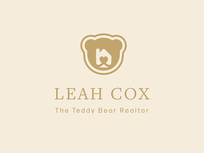 Logo for Leah Cox - The Teddy Bear Realtor bear logo branding clean logo design luxury real estate logo negative space design re brand realtor