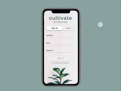 Plant App Sign In Form animation app design illustration ui ux web website