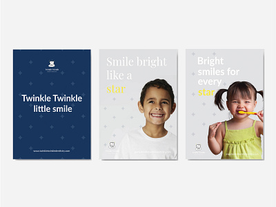 Twinkle Twinkle Children's Dental 🦷 branding clinic dental branding dentist dentistry identity poster poster design print teeth
