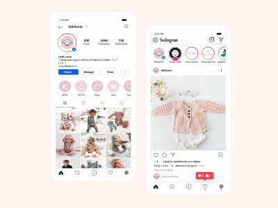 Little Lamb 🐑 - Instagram Profile / Home Screen baby baby clothing baby shop boutique branding branding and identity children clothing home screen instagram instagram post lamb profile social app social media