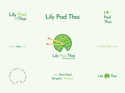 Lily Pad Thai 🥢 asian asian food branding design food graphic design identity illustration logo minimal restaurant thai thaifood thailand