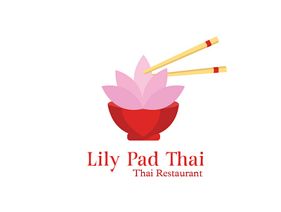 Lily Pad Thai | Alternative Logo 🥢 🌸 asian brand identity branding design flower food graphic design identity illustration logo lotus restaurant thai thailand
