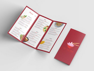 Lily Pad Thai | Menu Design 🥢 🌸 asian brand identity branding design food graphic design identity menu print restaurant thai thailand