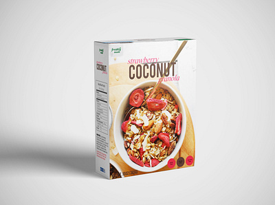 Freshly Made | Strawberry Coconut Granola cereal food graphic design home made packaging recipe