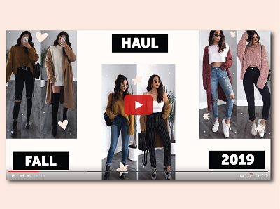 YouTube Fall Haul Thumbnail design fall fashion fashion brand haul layout modern social media youtube youtube channel youtube thumbnail youtuber