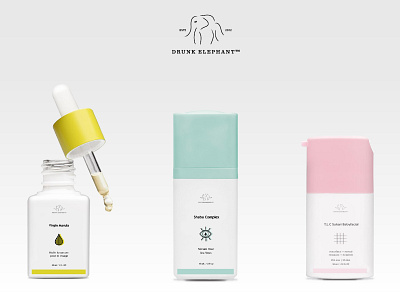 Drunk Elephant brand identity colourful cosmetic packaging cosmetics drunk elephant package design packaging skincare vegan