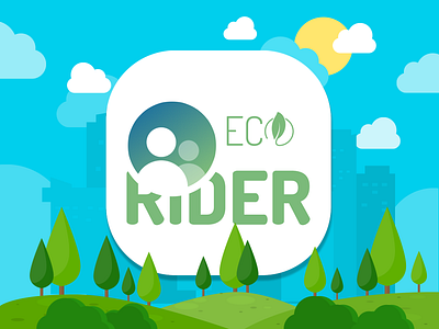 EcoRider - Mobile App Icon app app concept app icon app ui brand and identity carpol company creative eco illustration ride rider vector
