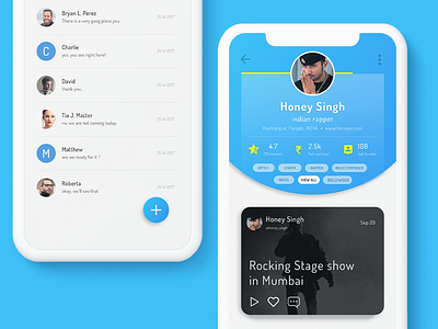 Skili App - Profile & Chat Screen UI Designs