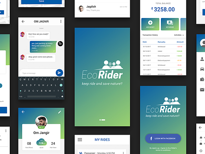 Ecorider - Carpool App UI app app ui app ui kit car car app carpool design sharing taxi app ui