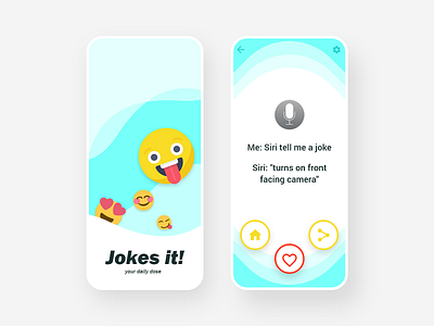 Jokes - App UI Design app app design appui appuidesign emoji graphicdesign jokes like share smiley uidesign yellow