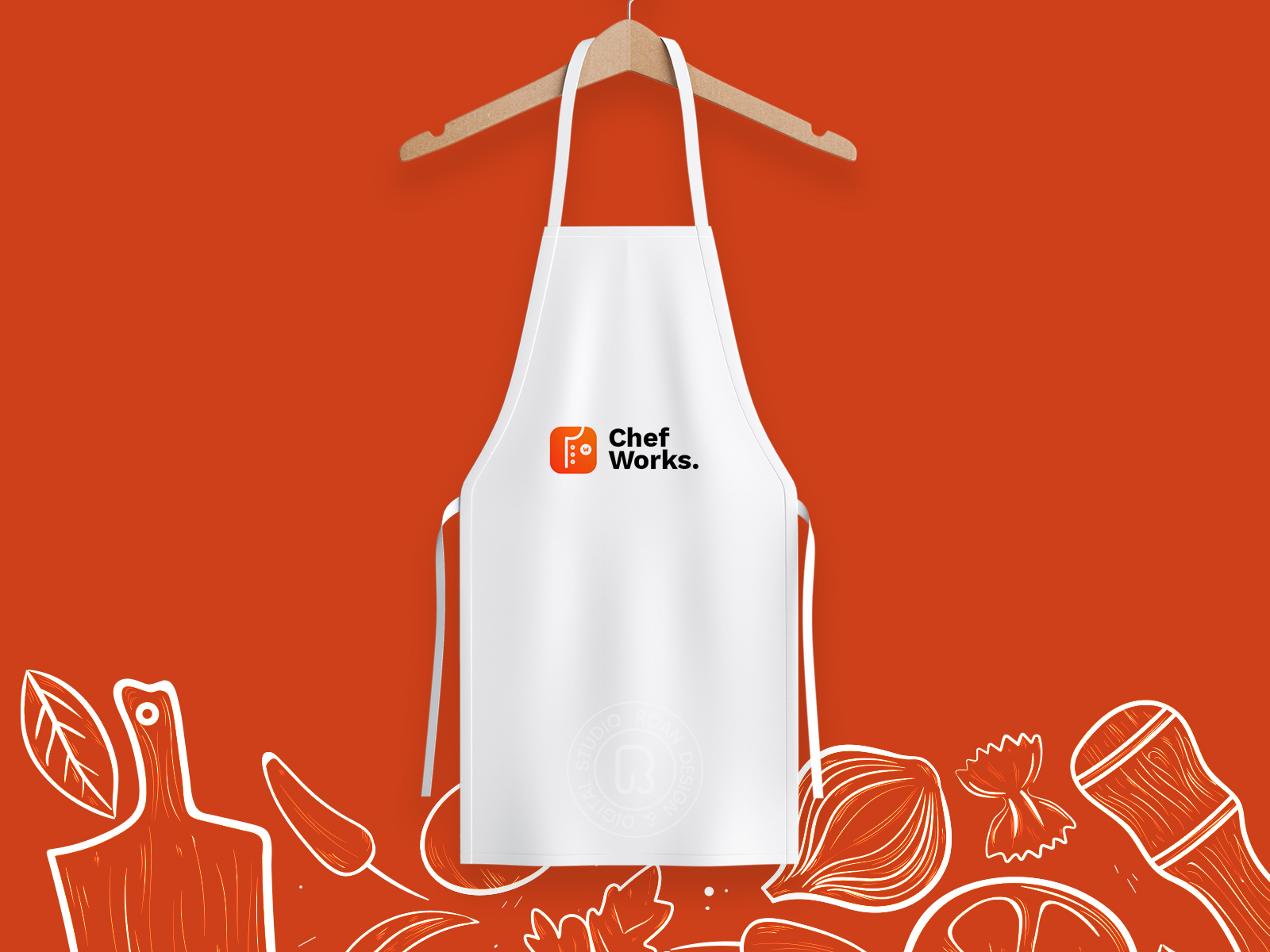 Download Apron mockup for chefworks. by Rushi Tatmiya on Dribbble