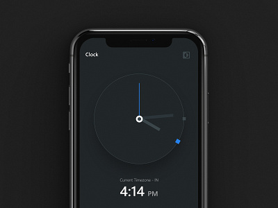 Minimalist Clock App - UI Kit alaram app appui blue clock dark darkui forfree free minimal minimalism minimalist mode quick stopwatch theme ui uidesign uikit