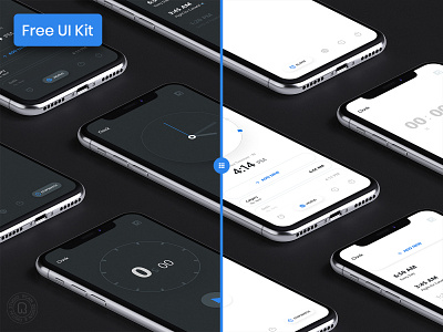 Clock App - UI Kit for Free Download adobe adobe xd animation app app design app ui clockapp dark theme dark ui free kit light theme mobile ui sketch stopwatch timer ui uikit xd