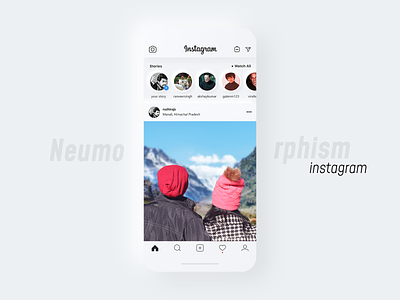Neumorphism Instagram 2020 app design design design trends designshots dribbleshots instagram instagram design neumorphic neumorphism neutral populardesign stories trending