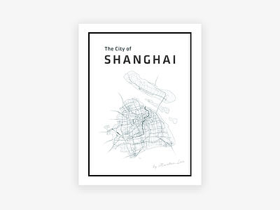 Shanghai Map Art city map poster