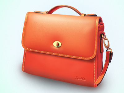 A Handbag icon illustration orange