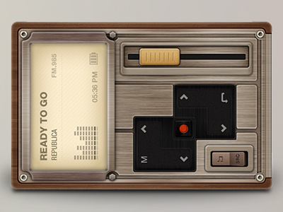 Pocket HiFi C4 brown button dashboard icon illustration interface player radio screw switch ui volume