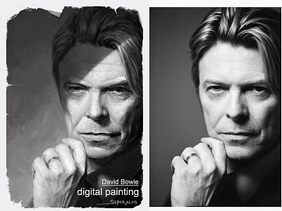 Digital Painting Portrait - David Bowie art artwork bowie david bowie digital painting digitalart drawing graphic art illustration photoshop portrait portrait painting poster