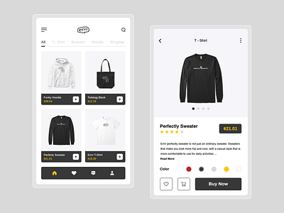 Errrr - Apparel Store App android app ios ios app design mobile app design store app ui ui ux ui design uidesign uiux