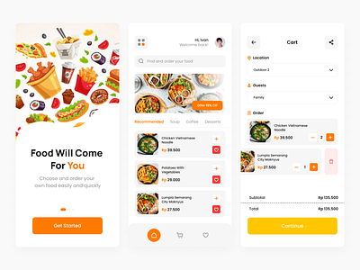 Food Order - Mobile App app design food illustration mobile order ui ui design uidesign uiux ux