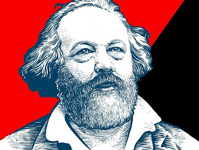 Mikhail Alexandrovich Bakunin history illustration political portrait poster procreate russian history science