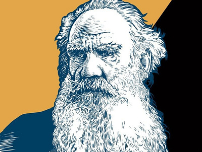 Lev Nikolayevich Tolstoy history illustration political portrait poster procreate russian history