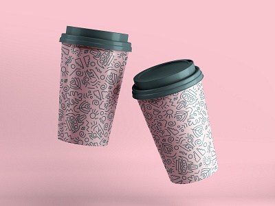 Wa-kung Coffee Cups brand design brand identity branding branding agency designer graphic design illustration logo logo design print design